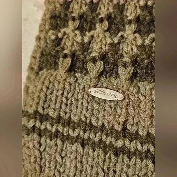 🛑 NWT Billabong Acrylic Knit Brown/Tan Scarf OS - Picture 3 of 8